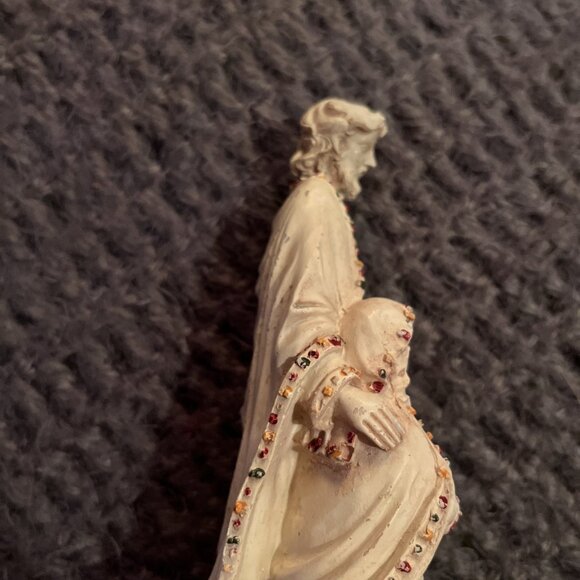 Vintage Holy Family Figurine Nativity Scene Catholic Christian Mary Jesus Creme - Picture 11 of 11
